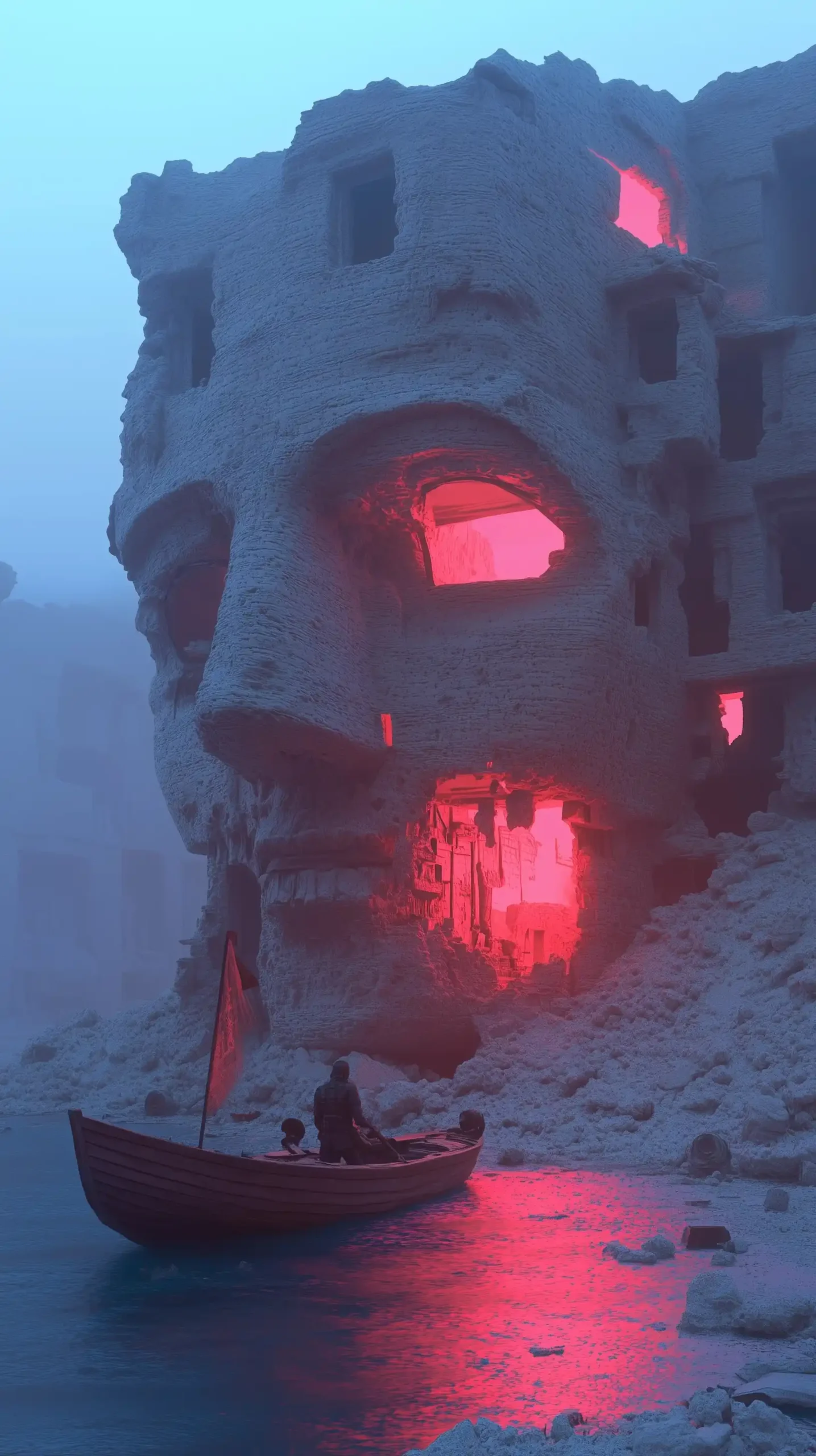 Rebel Boat Under Ruins