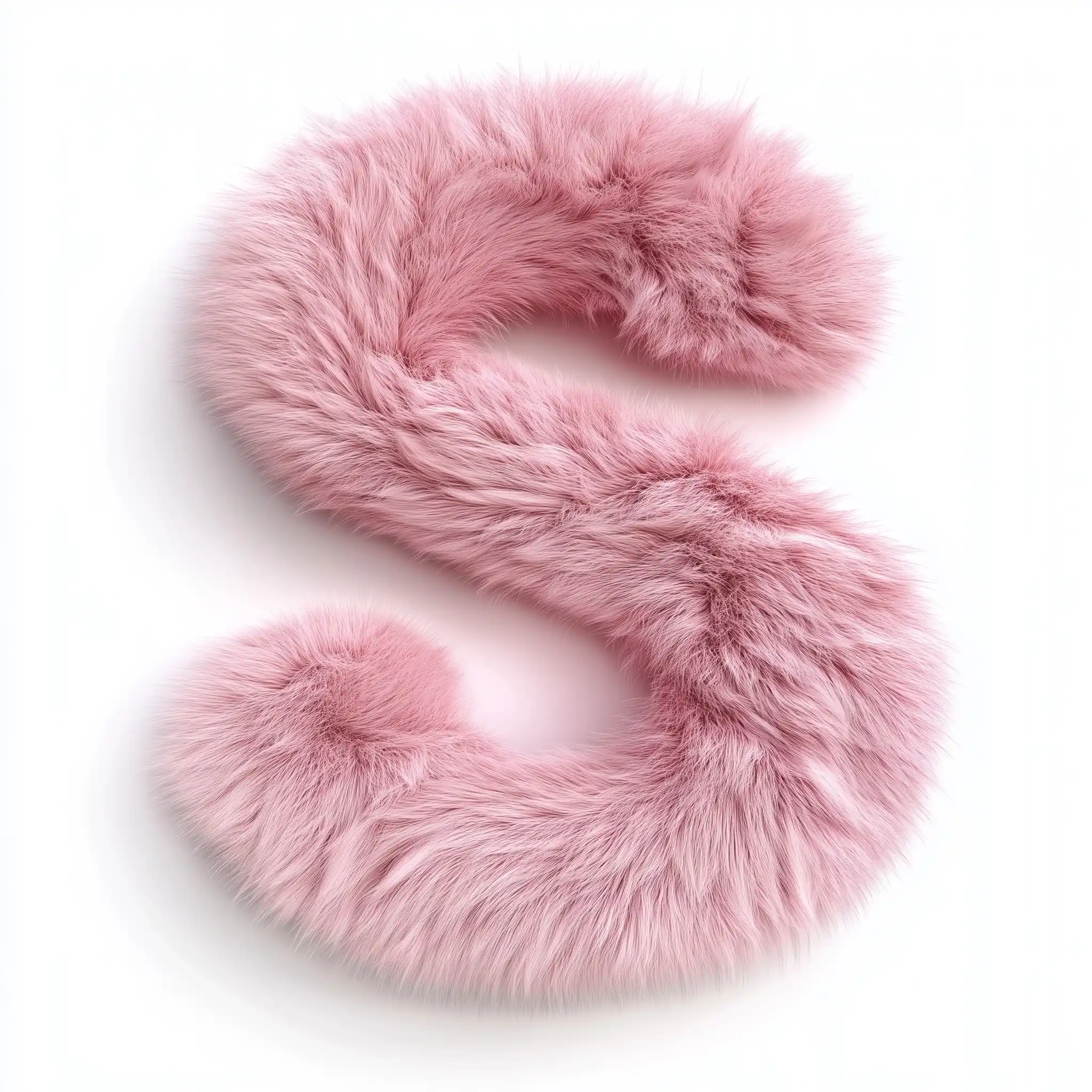 3D Pink Fluffy Letter S