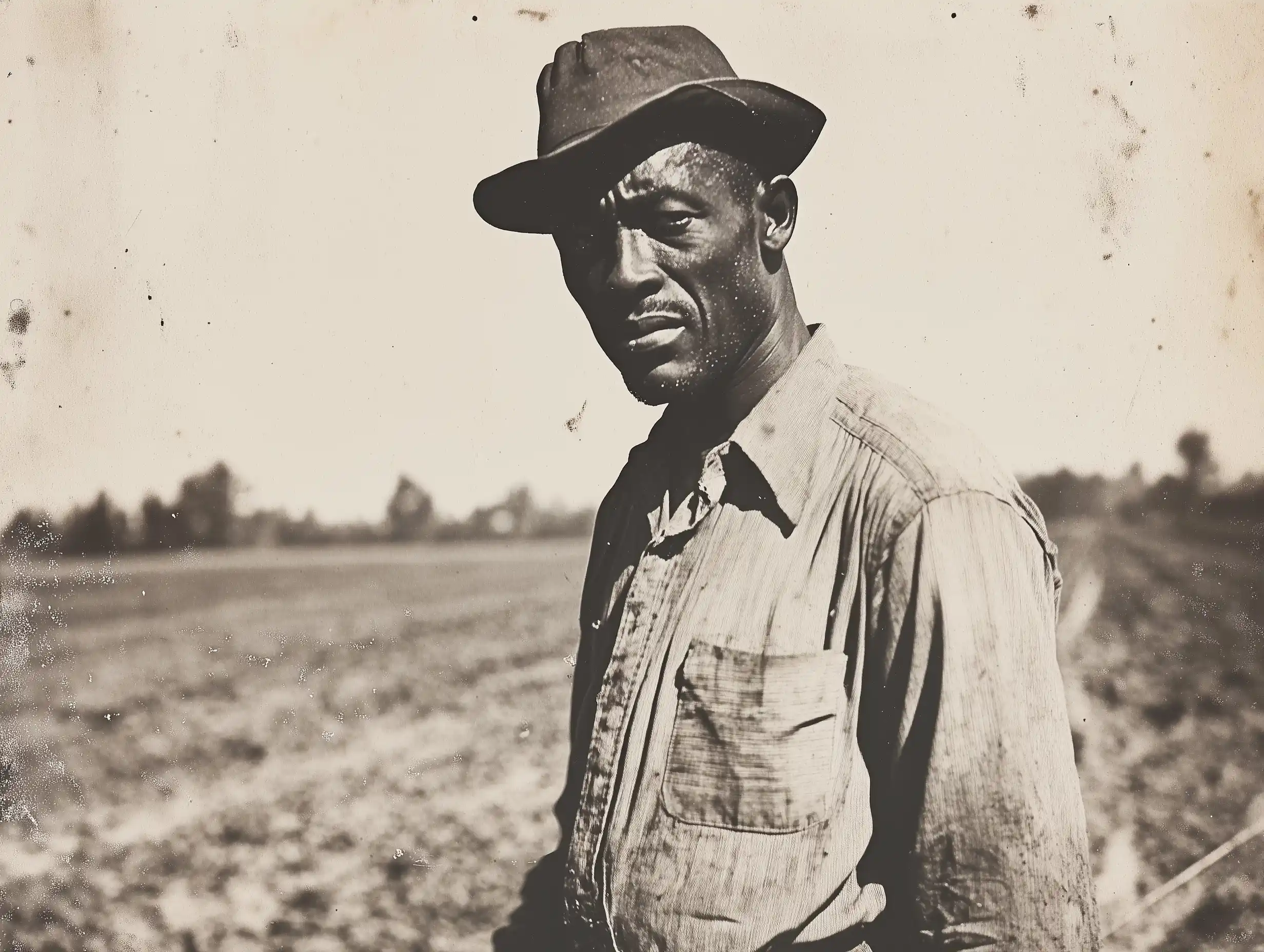 Faded Photograph of Farmer