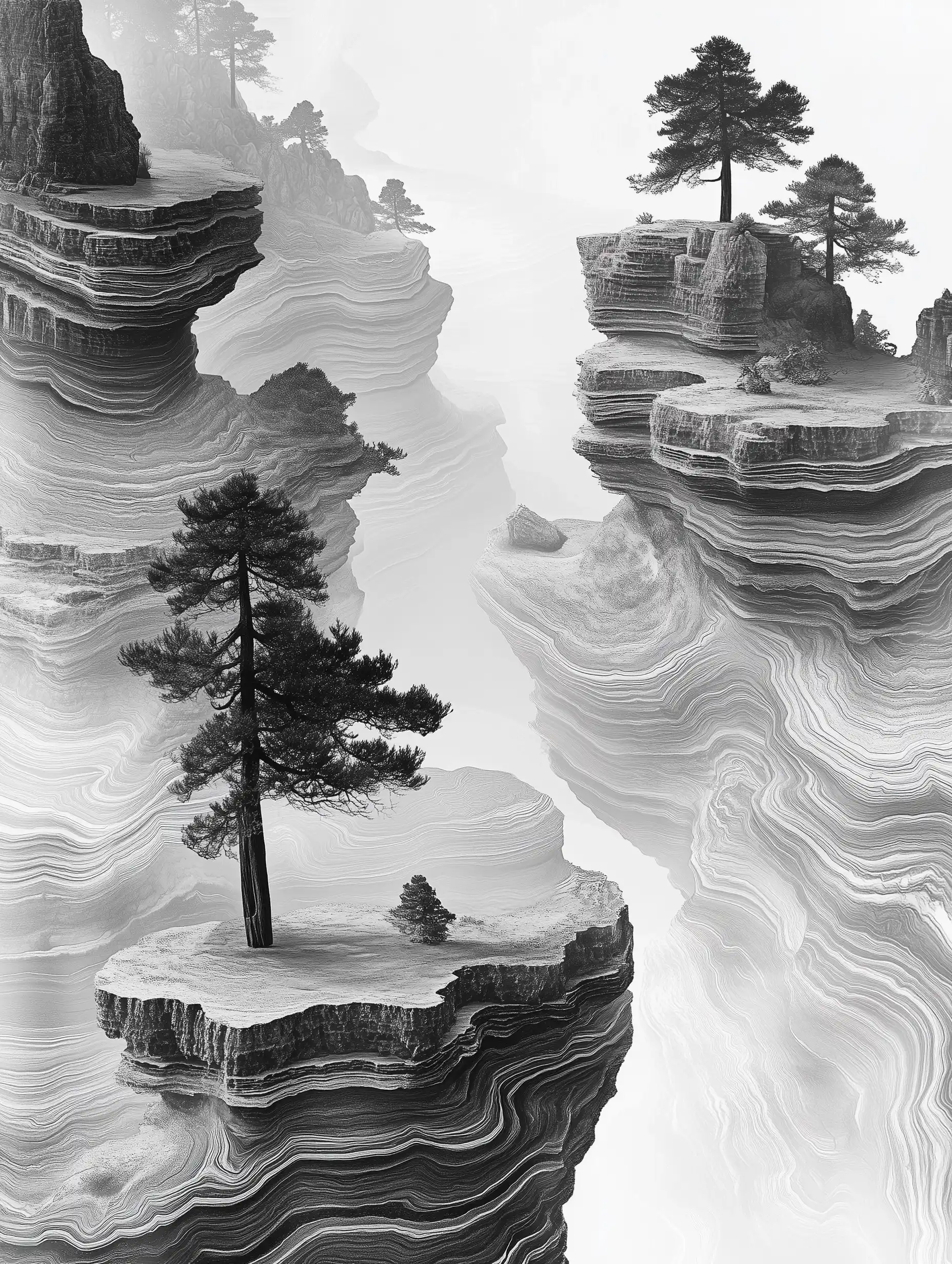 Ink and Marble Landscapes