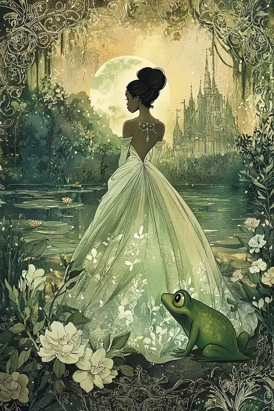 Vintage Storybook Tiana Scene