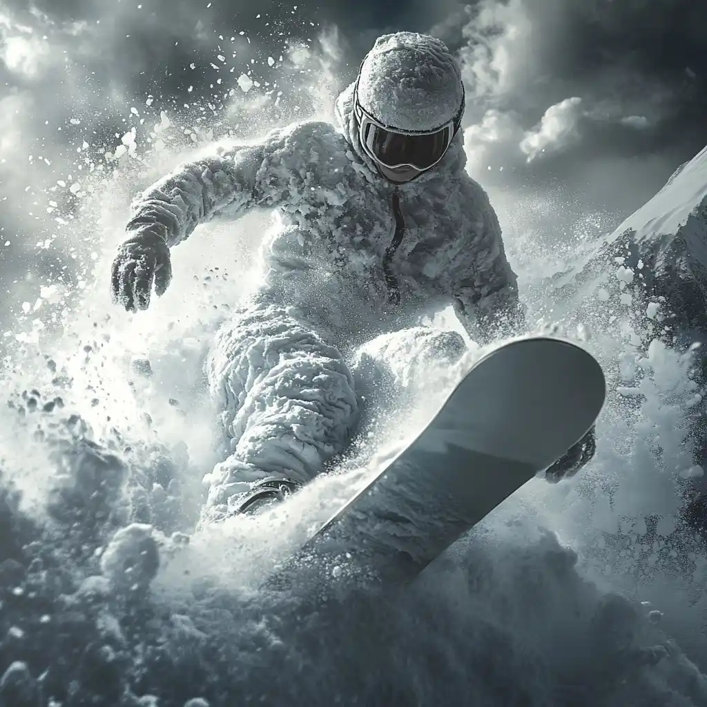 Snowboarder Sculpture in Action