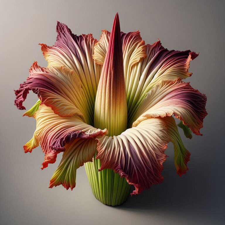 Ultra-Realistic Corpse Flower on Neutral Background