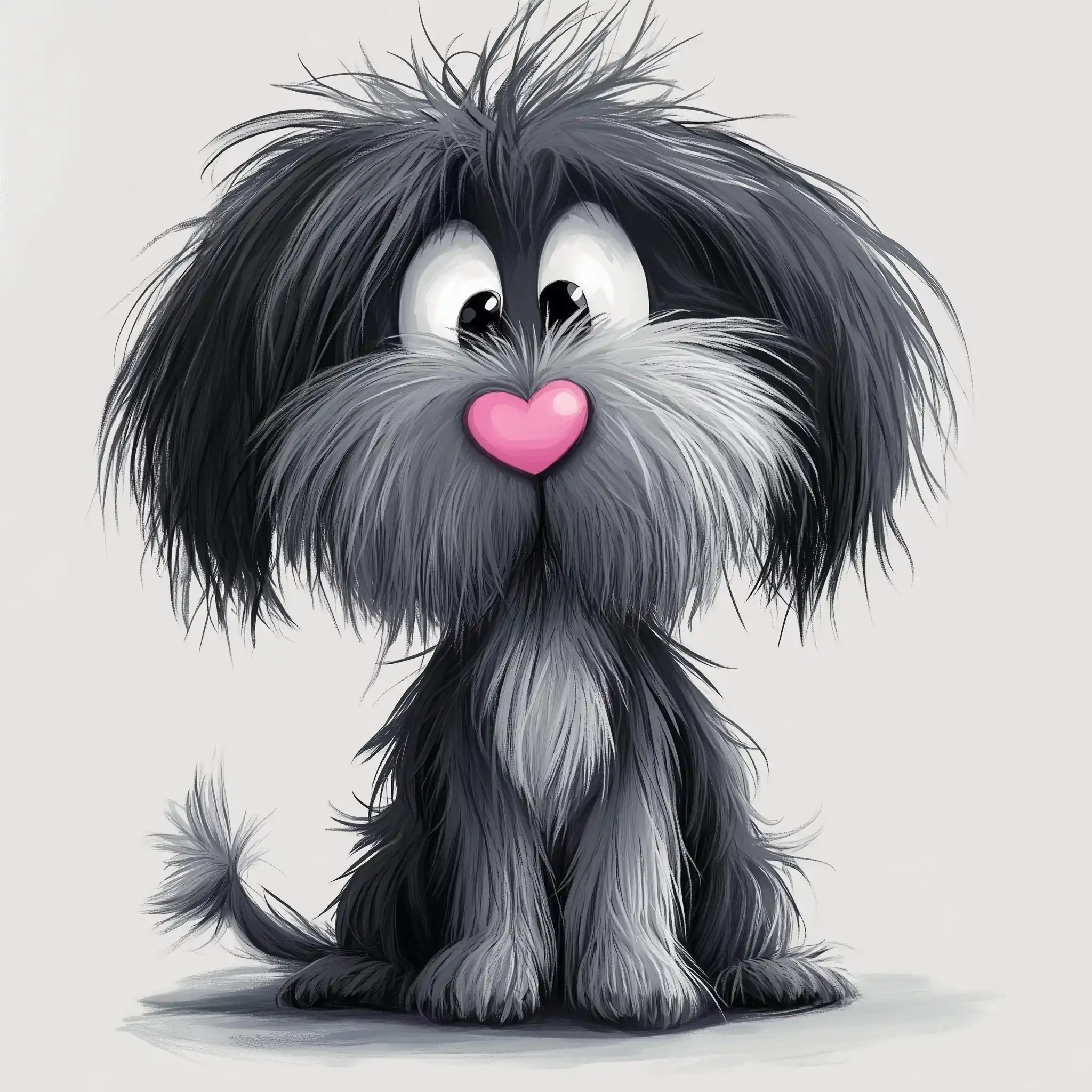 Cartoon Dog with Heart