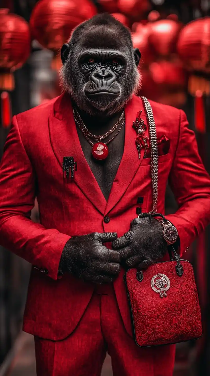 Gorilla in Suit Celebration