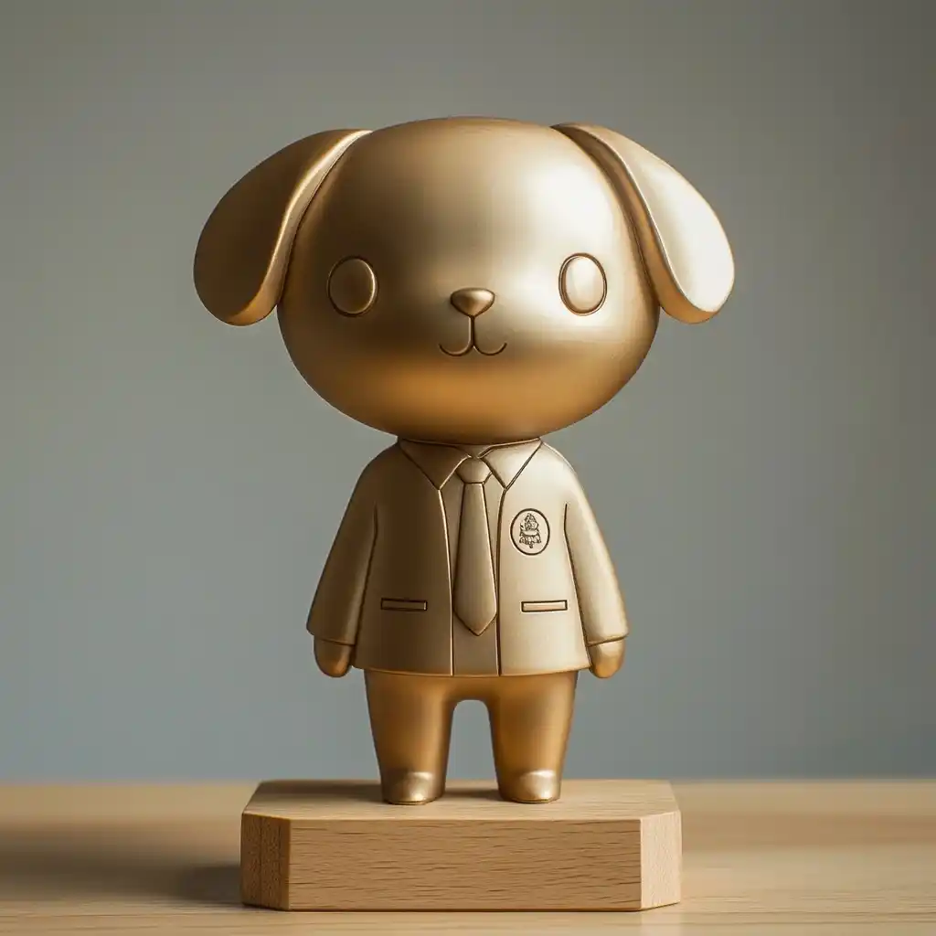 Gold-Plated Dog Trophy