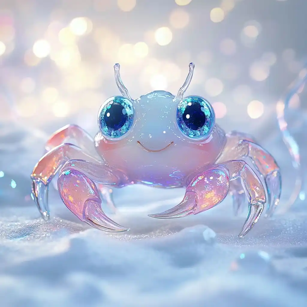 Stained Glass Baby Crab