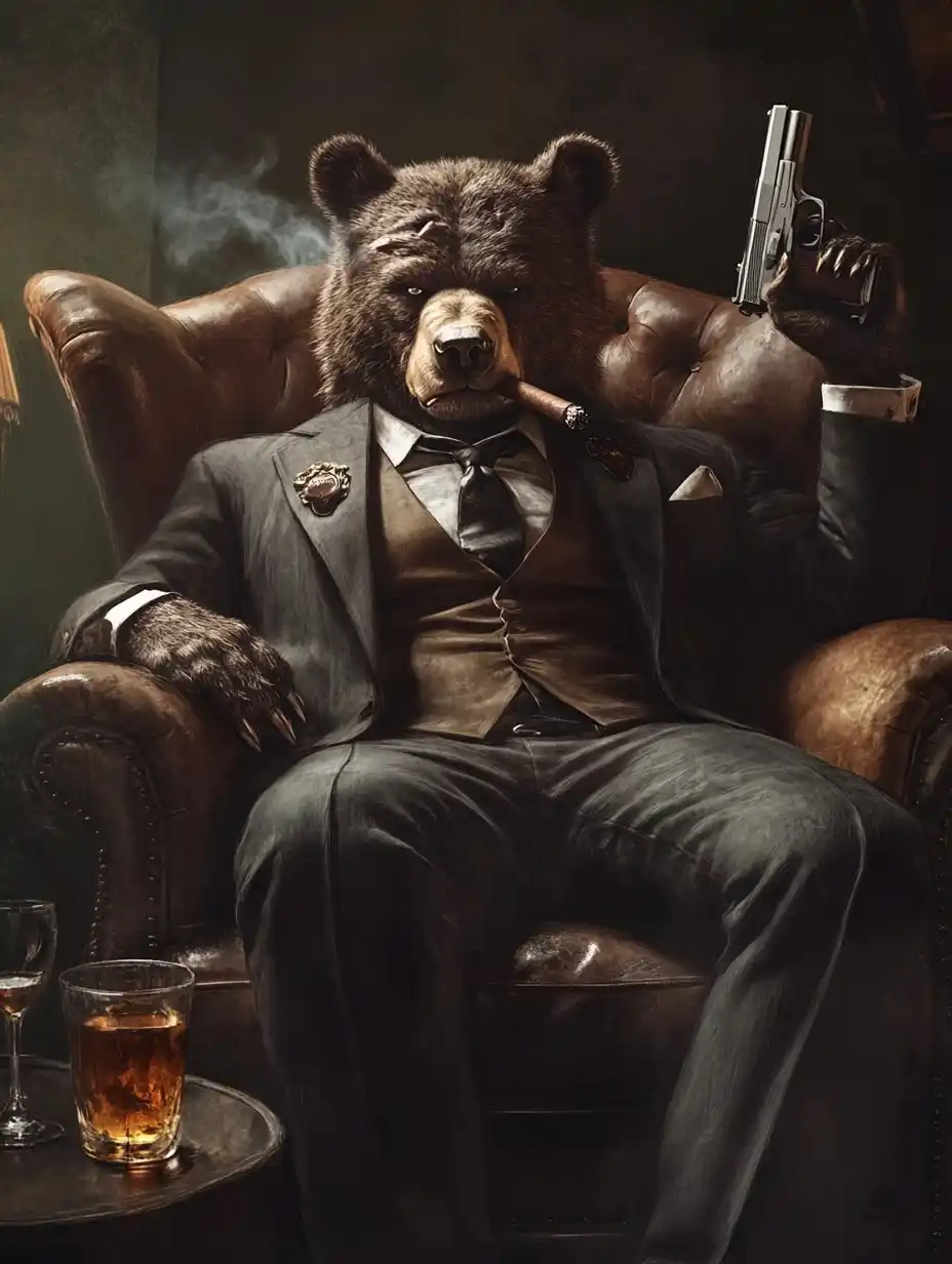 Muscular Bear in Suit