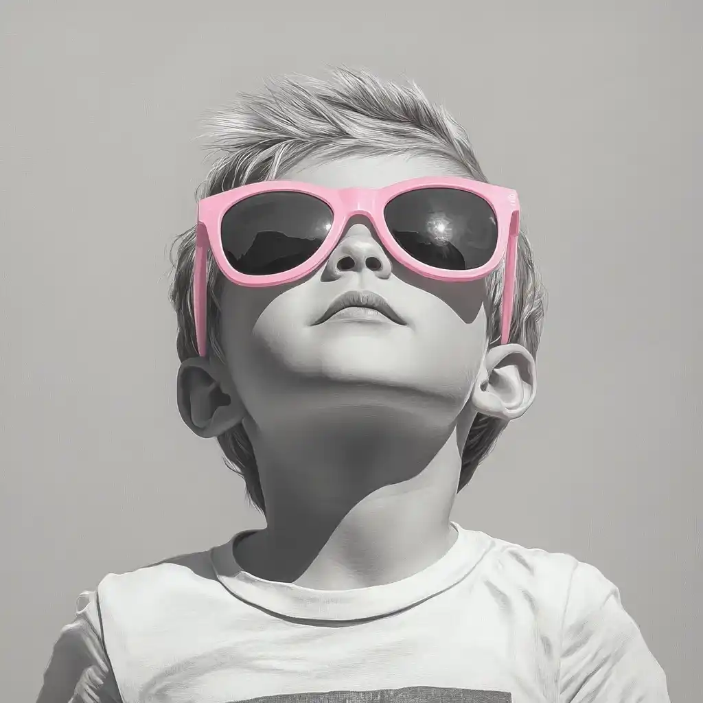 Grayscale Boy in Sunglasses