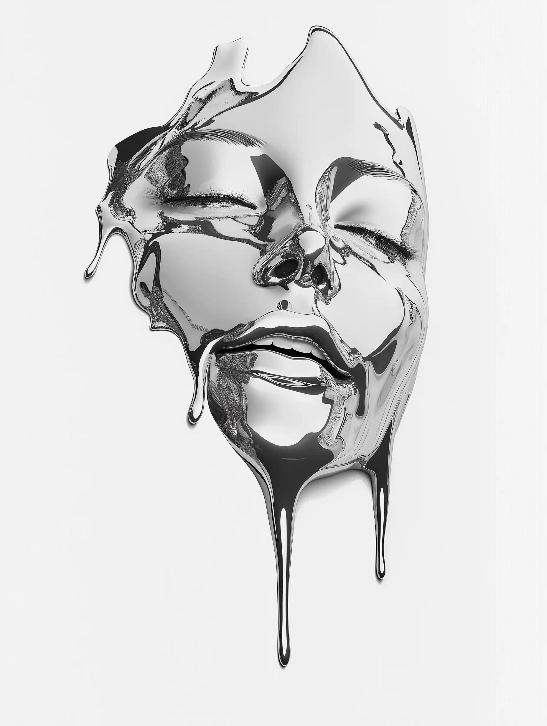 Liquid Silver Mask Portrait
