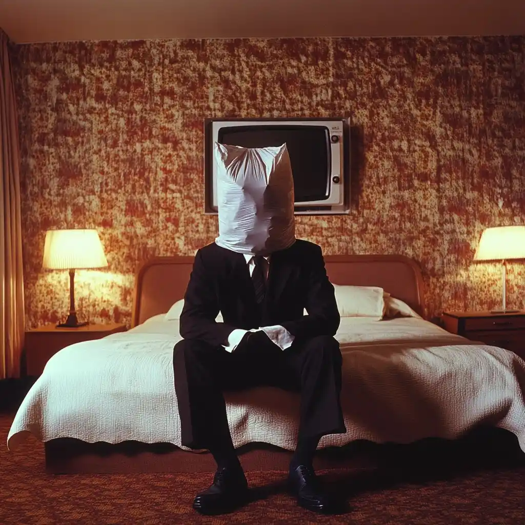 Melancholic Man in Motel