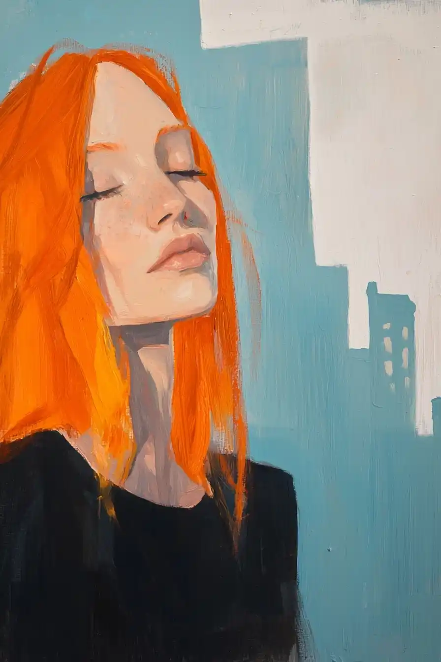 Synthwave Portrait of Woman