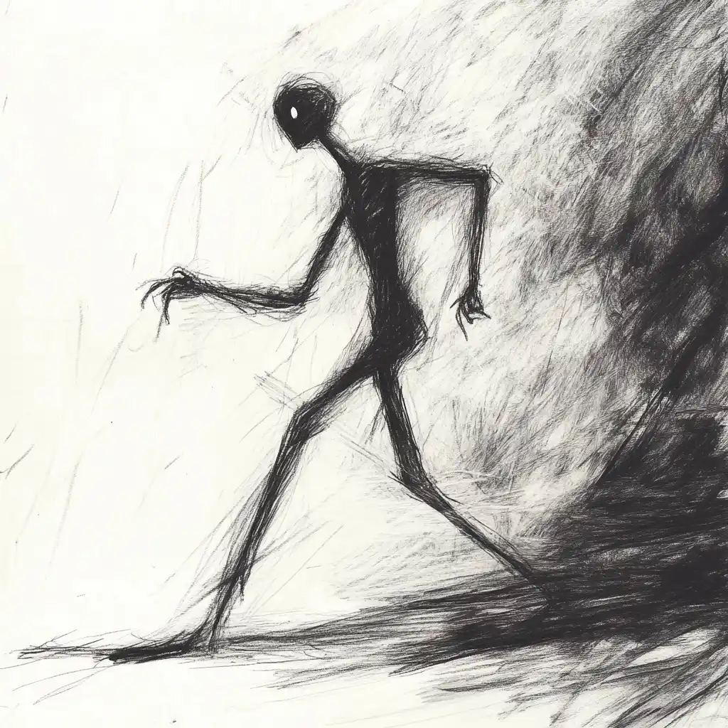Charcoal Runner in Motion
