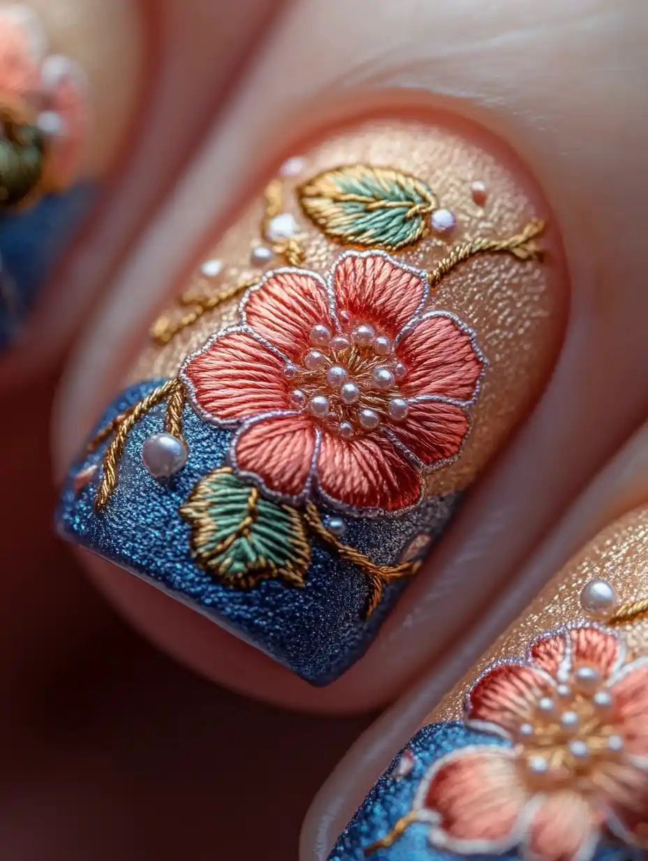 Embroidered Cheongsam Nail Art