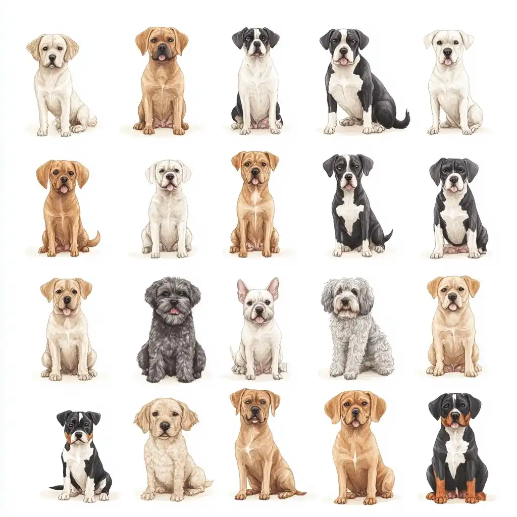 Popular Dog Breeds Illustration