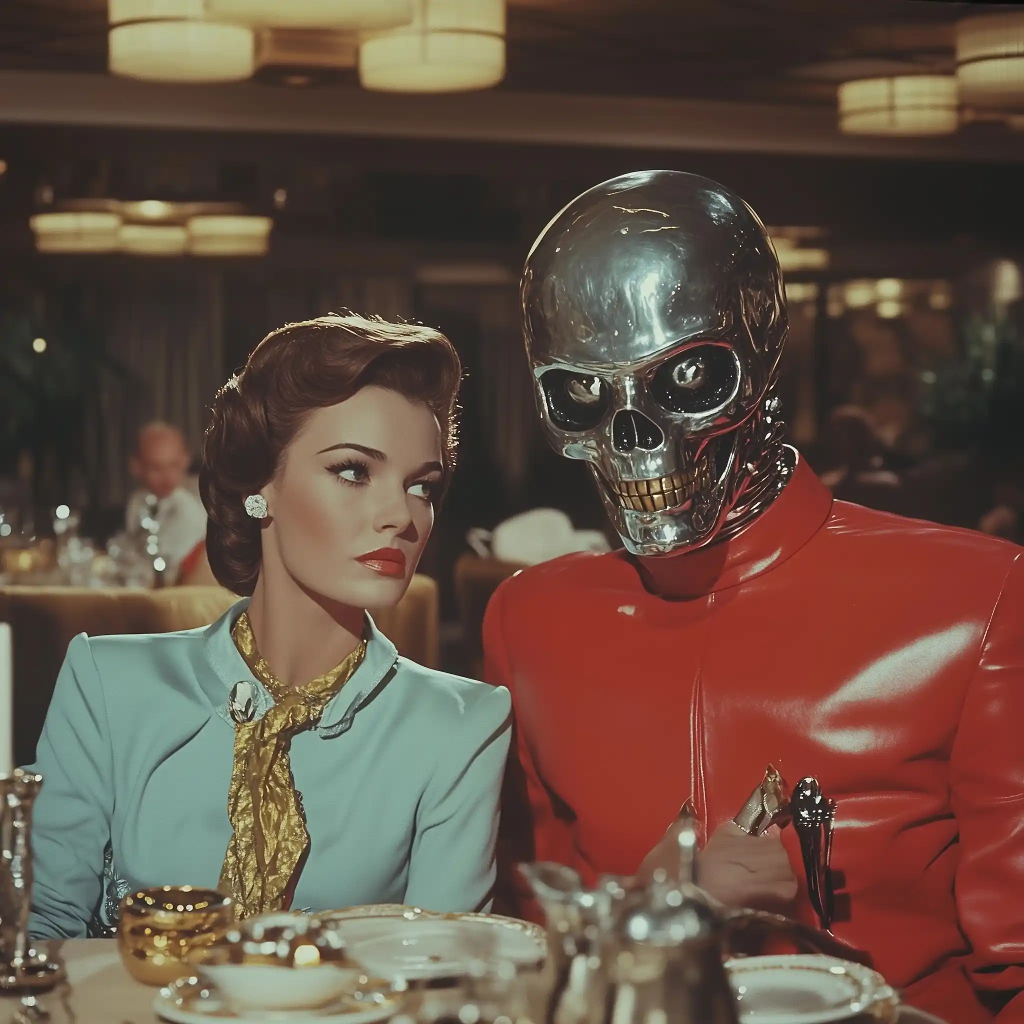 Elegant Woman with Alien