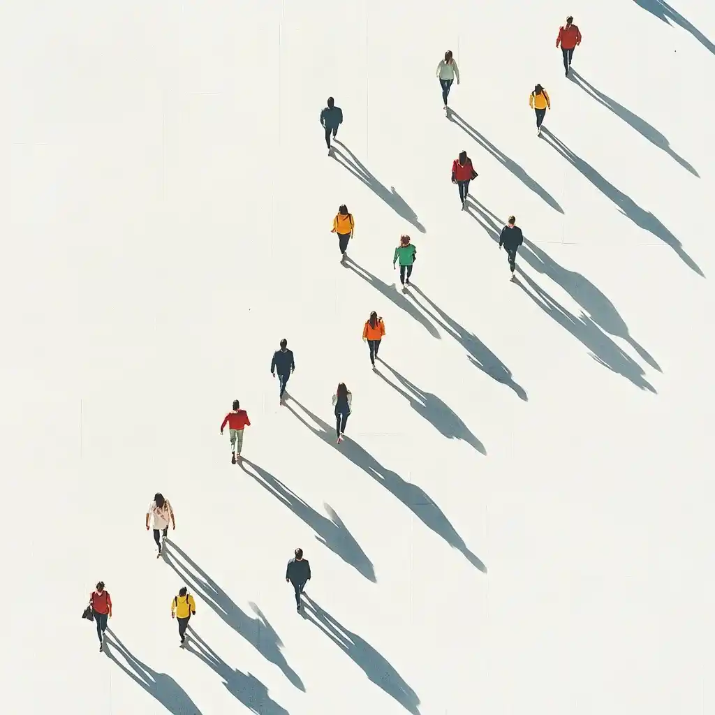 Aerial Shadows of Walkers
