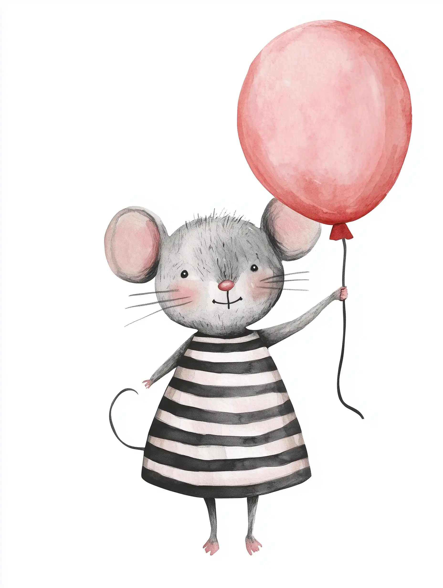 Watercolor Mouse Birthday Card