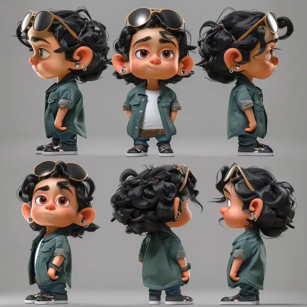 3D Rendered Mischievous Boy