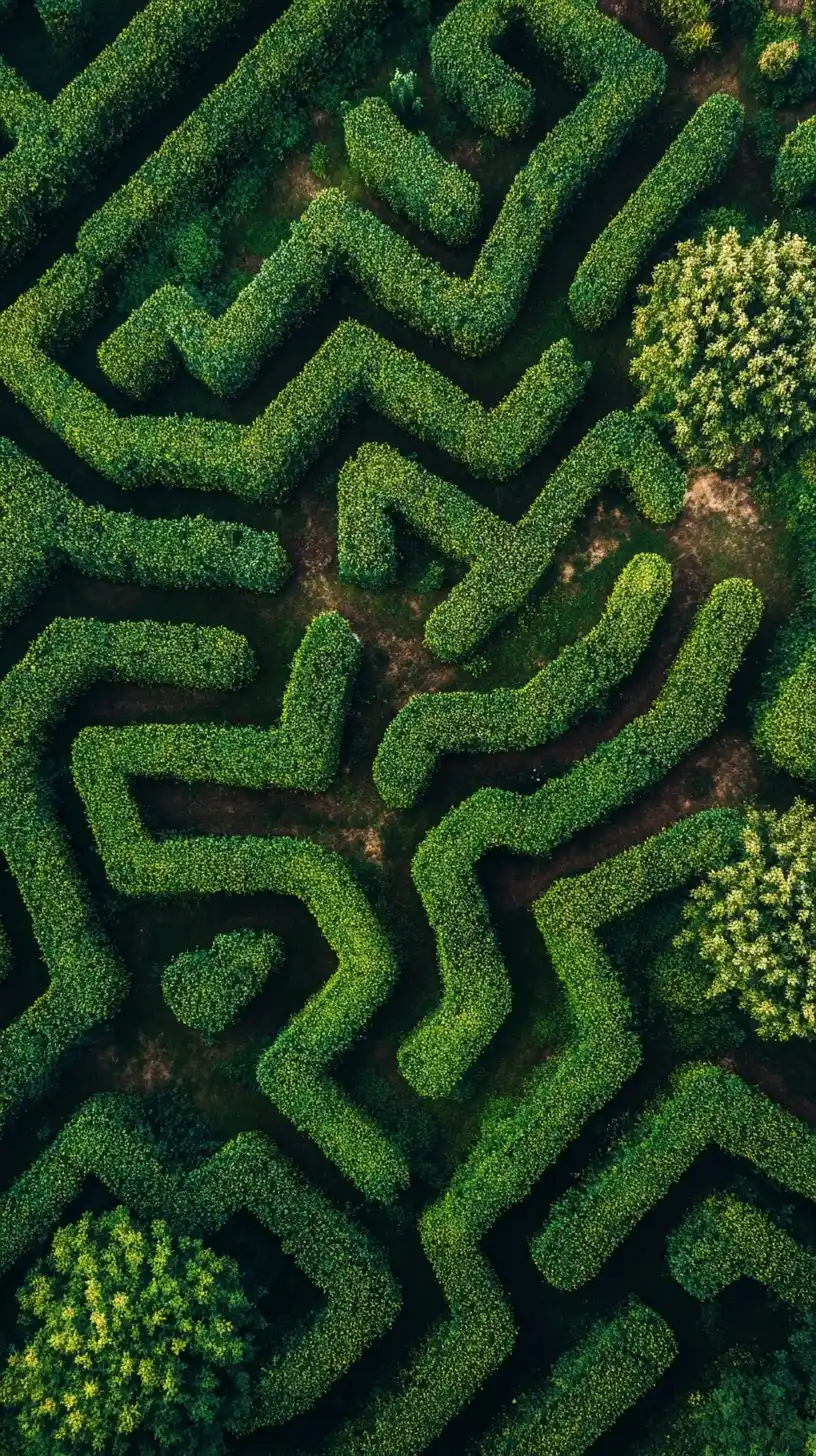 Aerial Green Maze Wallpaper
