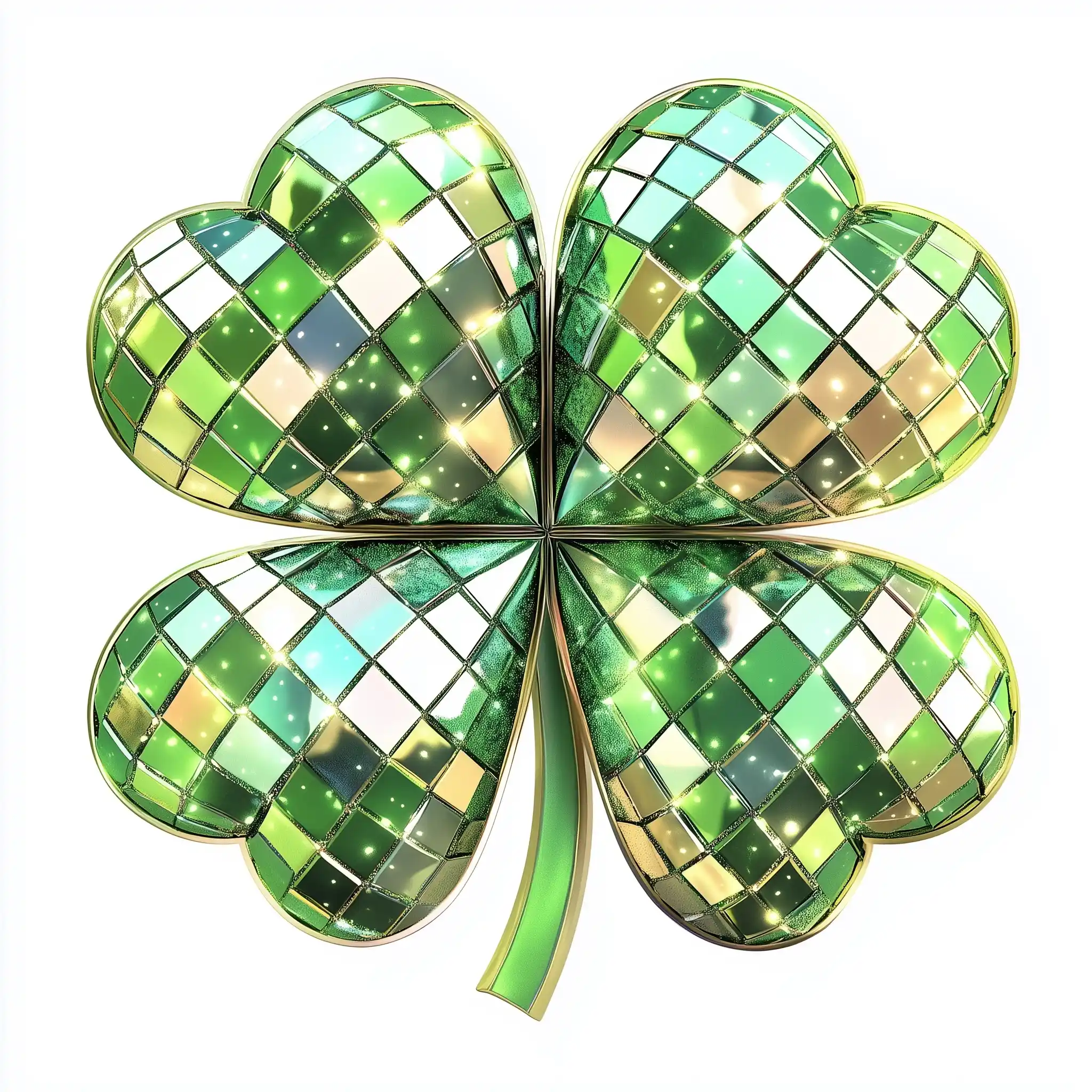 Disco Ball Clover Illustration