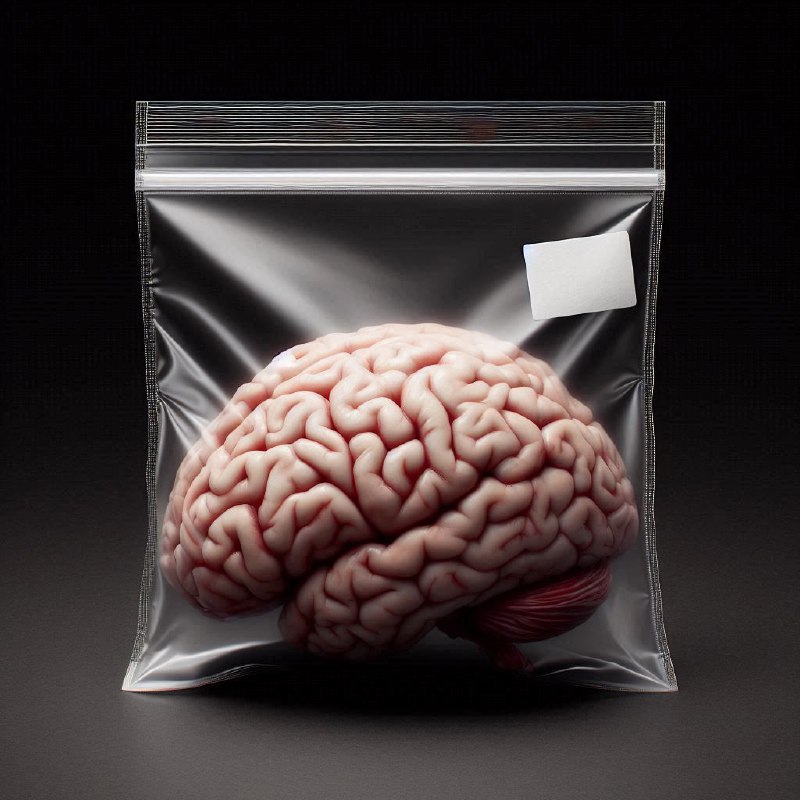 Brain Packaged in Ziplock Bag Studio Product Photo