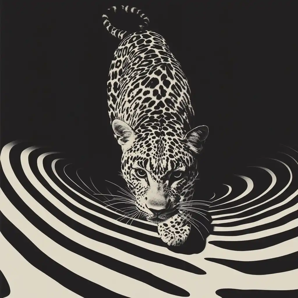 Leopard Over Optical Patterns