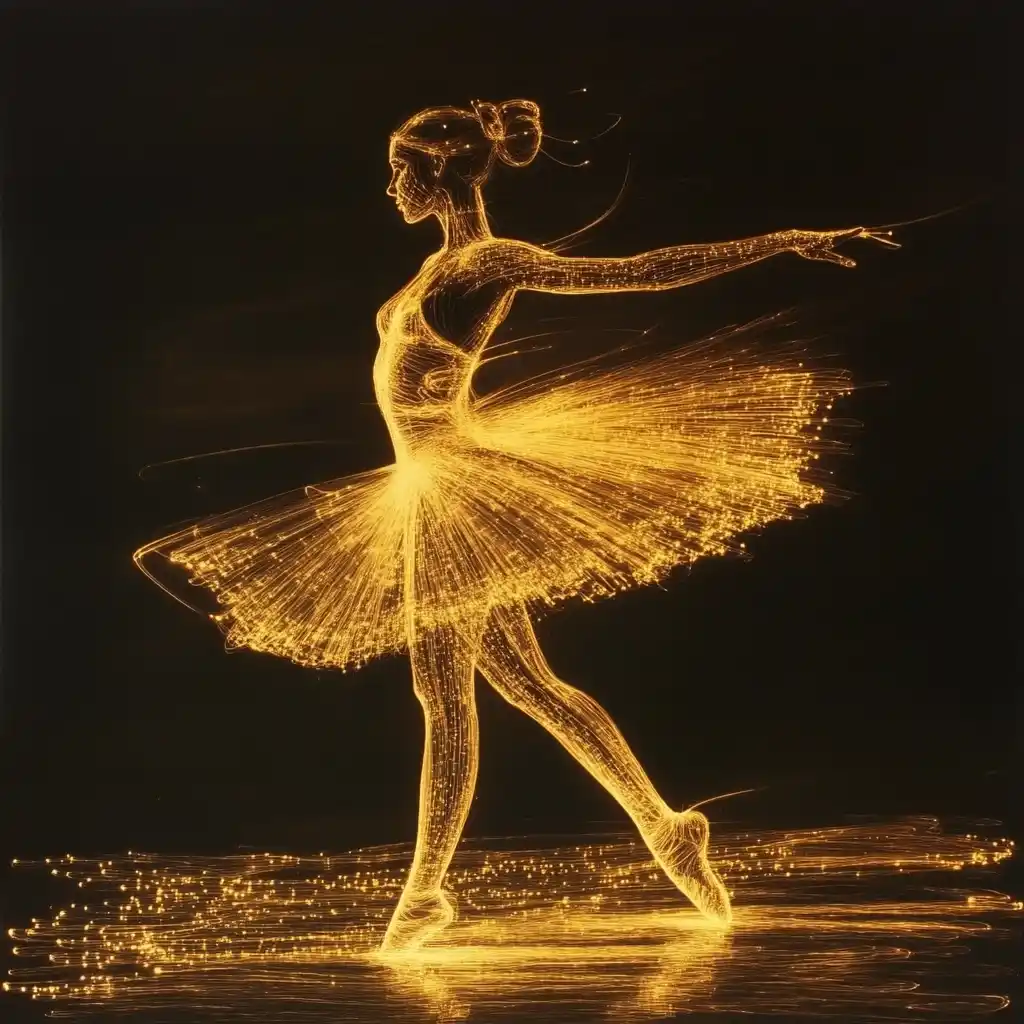 Golden Ballerina on Black