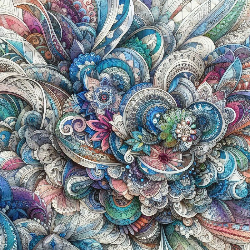 Jewel Toned Geometric Zentangle Watercolor Painting