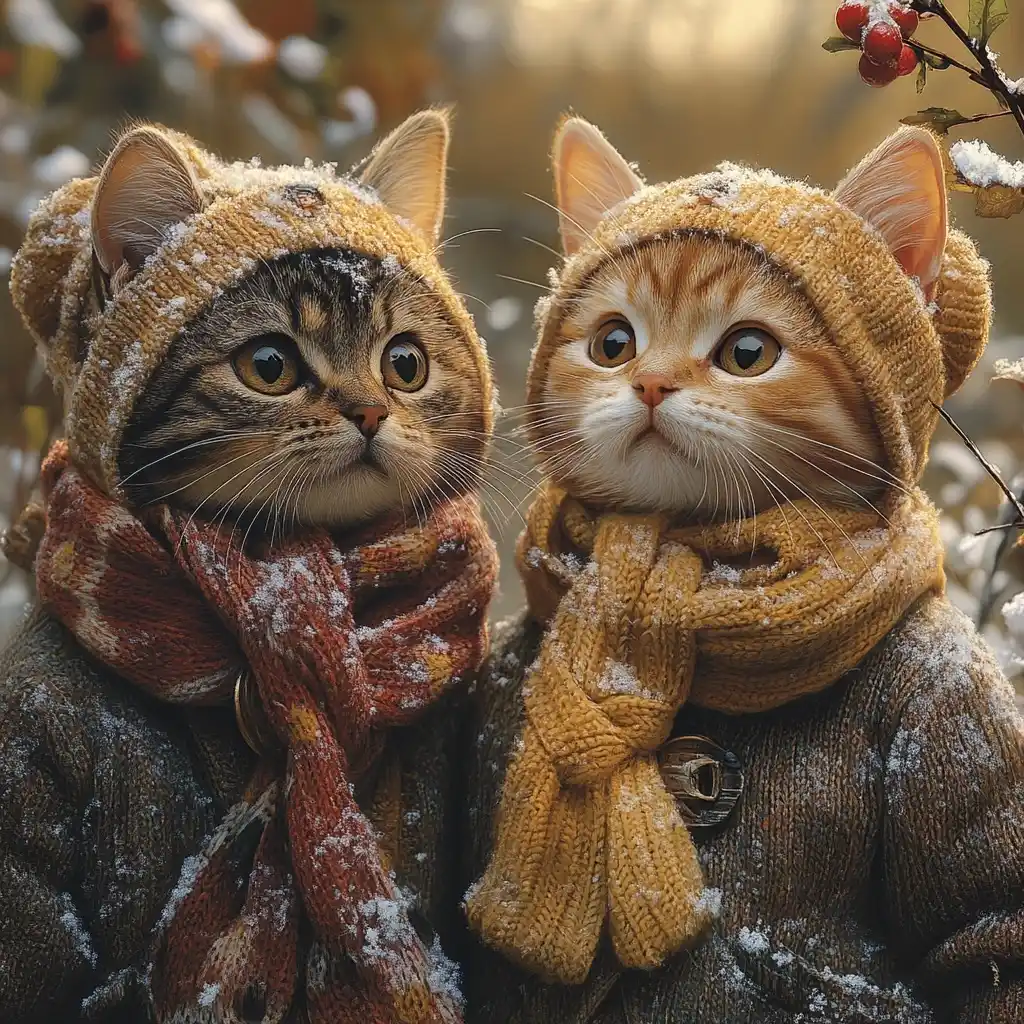Kittens in Snow Attire