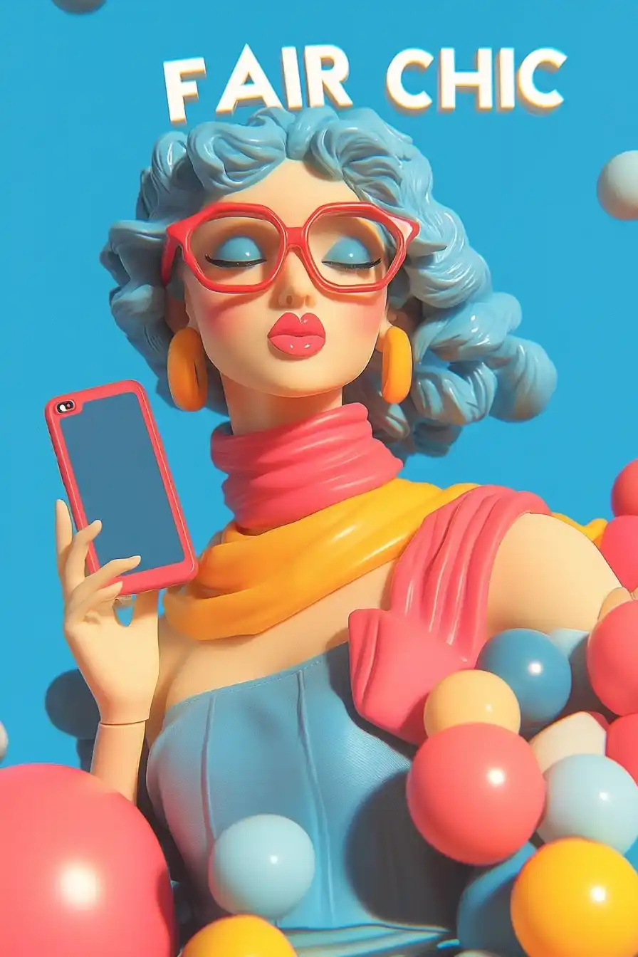 Themis Selfie in Neon