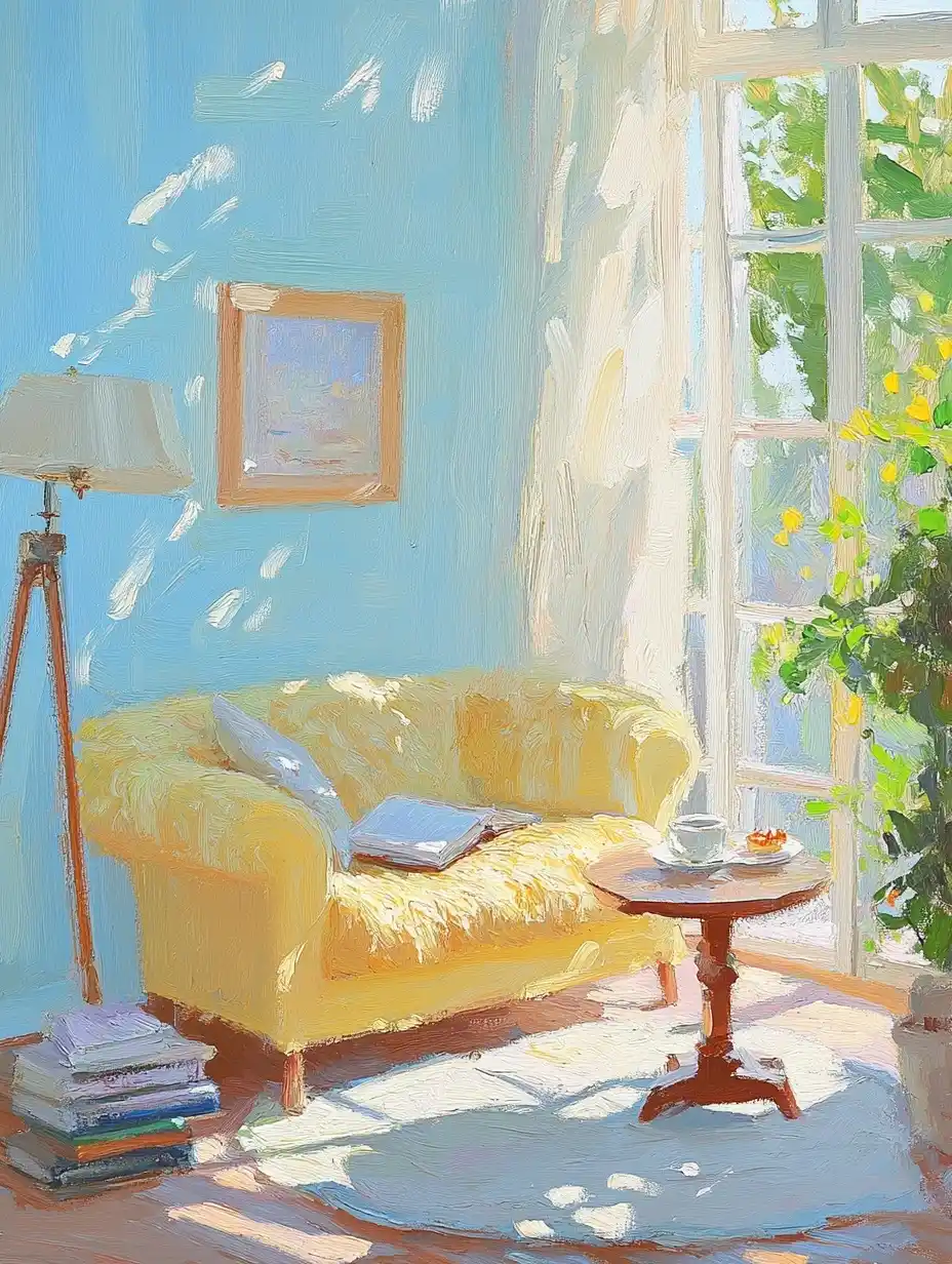 Impressionist Living Room Scene