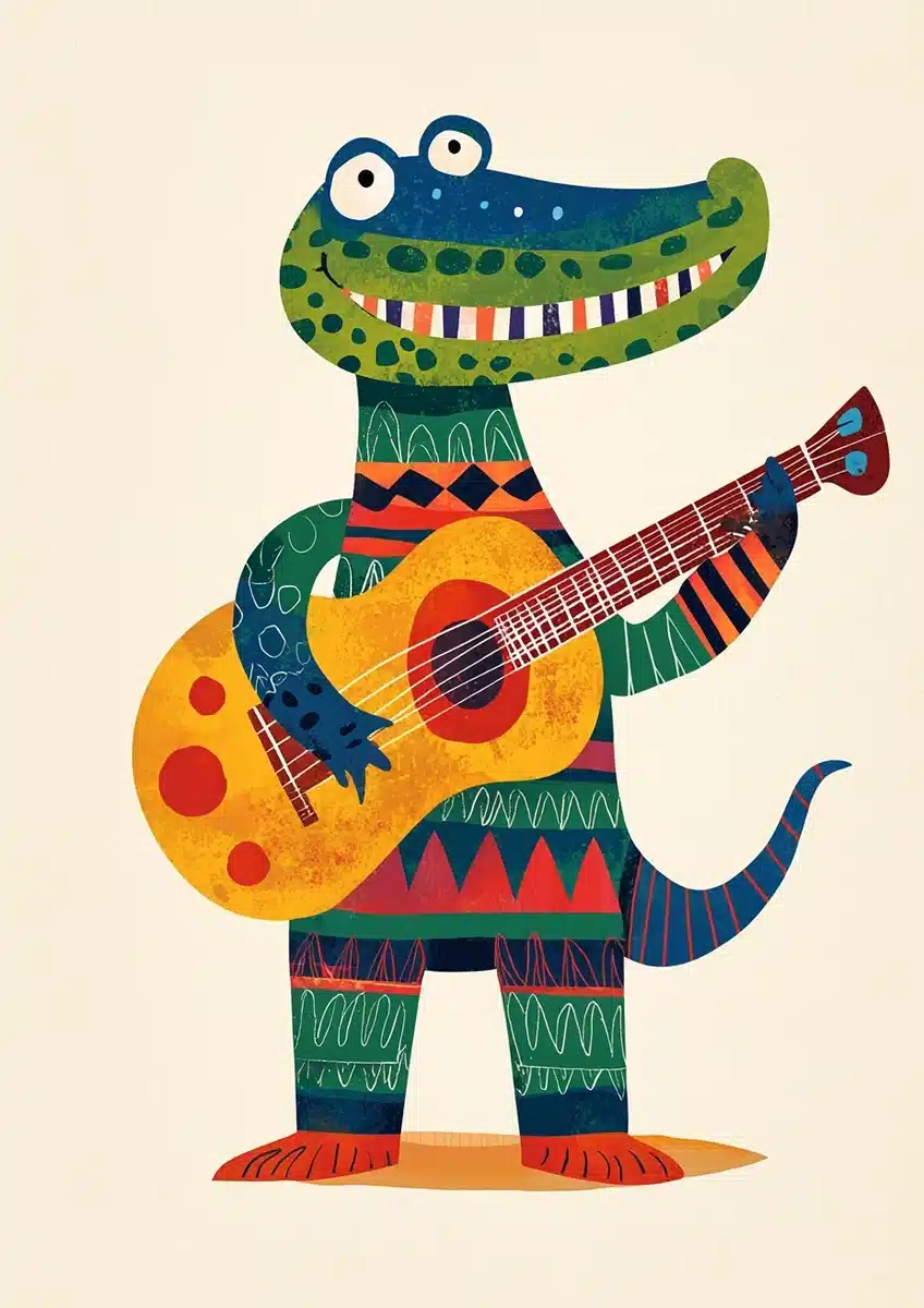 Minimalist Crocodile Guitarist