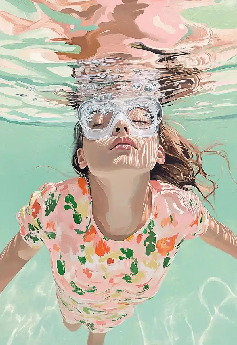 Underwater Woman Oil Painting