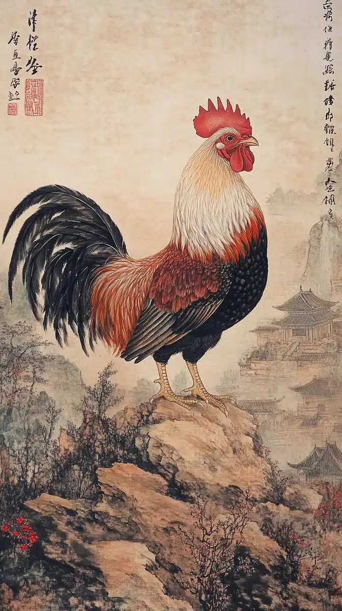 Lifelike Chicken on Hillside