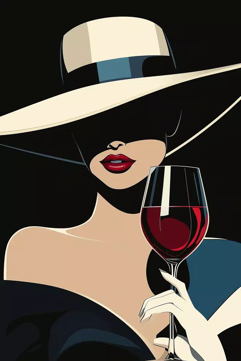 Elegant Woman with Wine