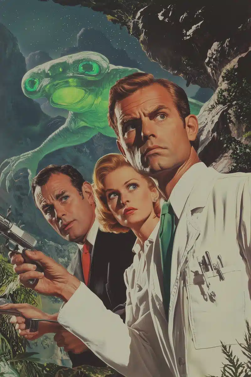 Pulp Sci-Fi Encounter Illustration