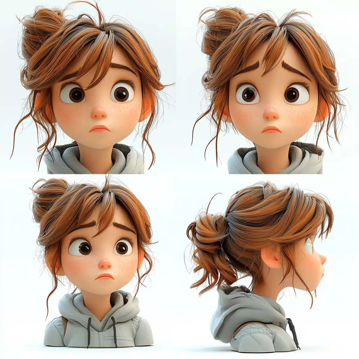 Orthographic Girls Face Views
