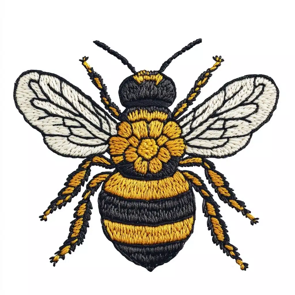 Embroidered Bee Pattern Design