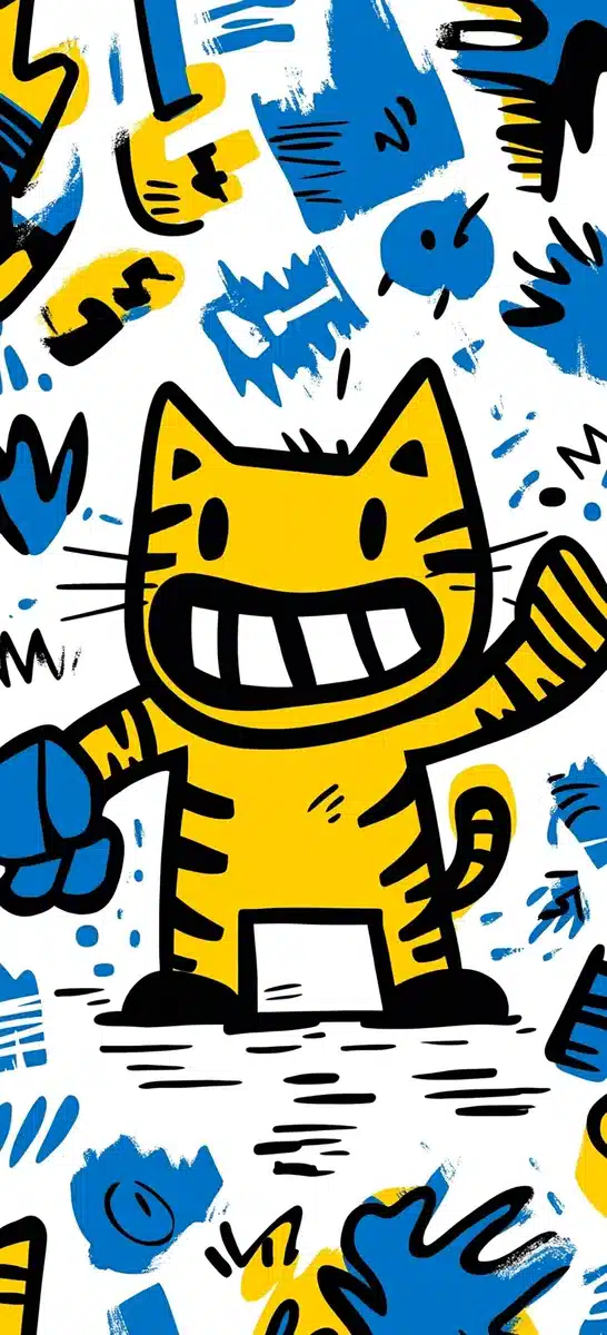 Minimalist Tiger Kick Illustration