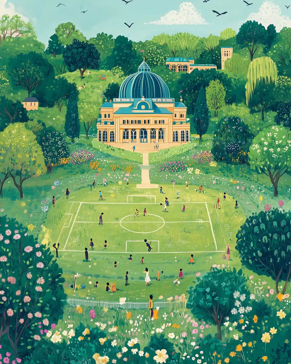 Cartoon Sports Park Scene