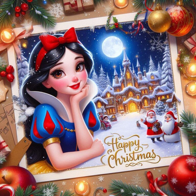 Snow White Christmas Card Scene