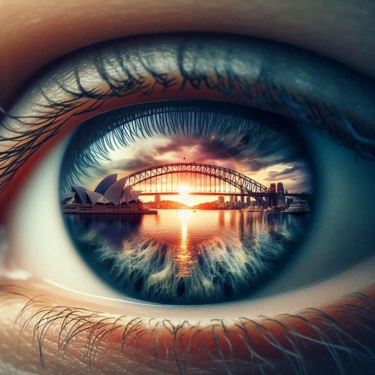 Human Eye Reflecting Sydney Harbour Sunset Anthotype