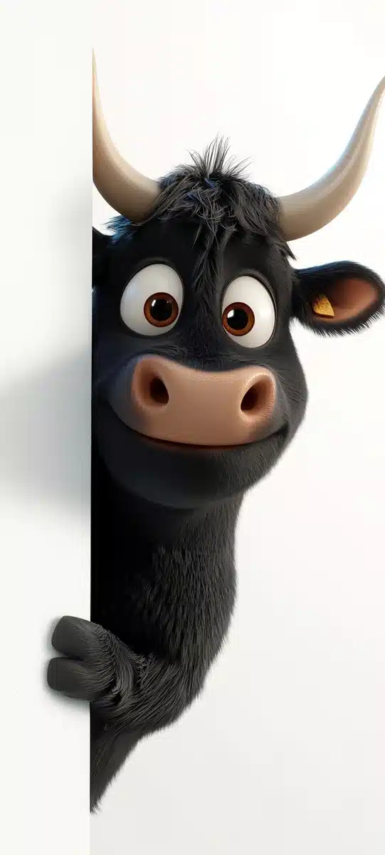 3D Pixar Cow Wall Poking