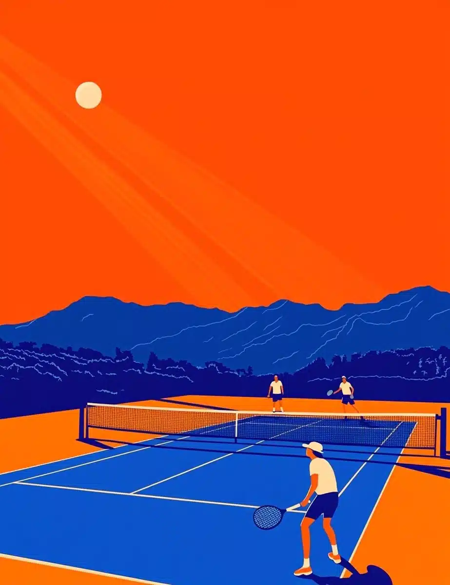Vector Pickleball Players Illustration
