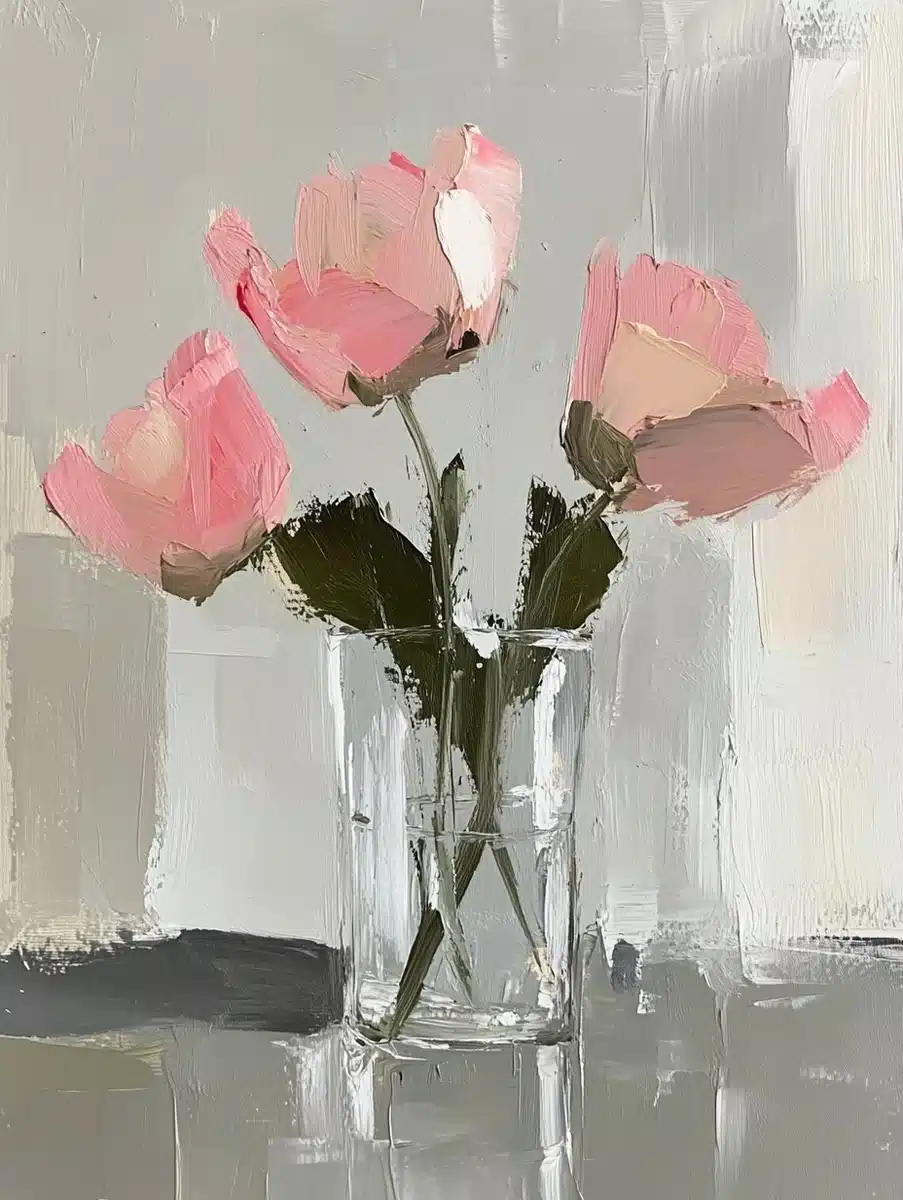 Cottagecore Oil Flowers Vase