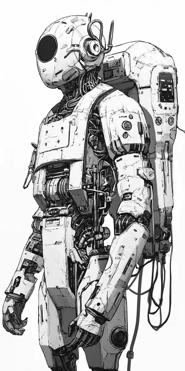 Detailed Line Art Robot