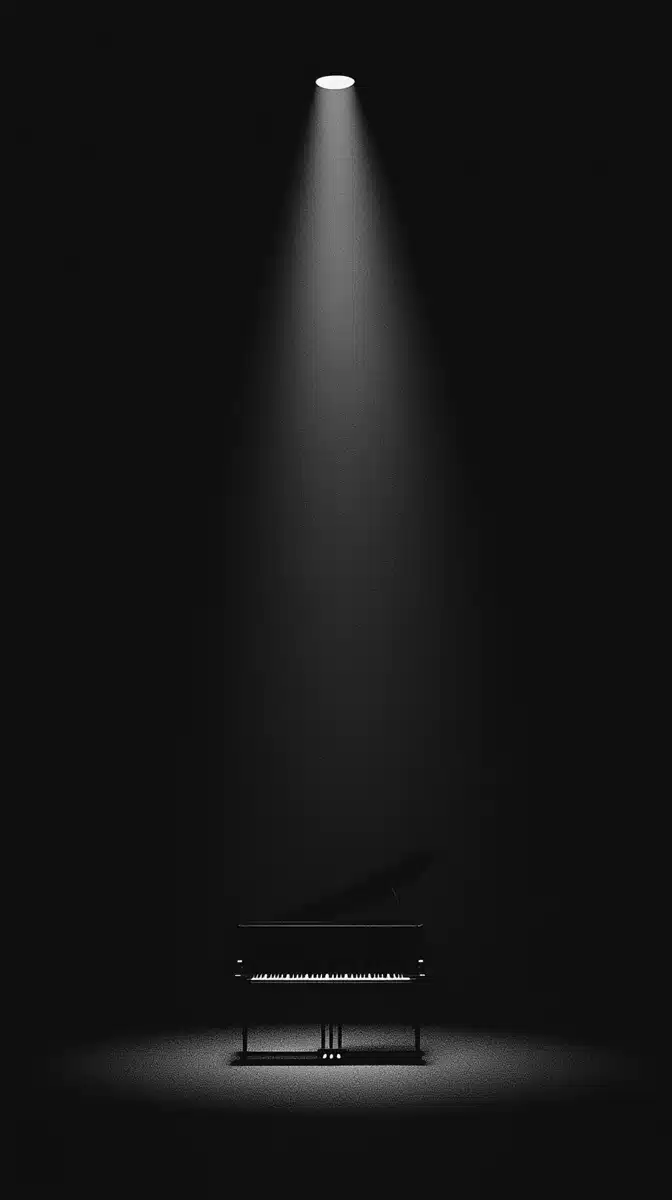 Spotlit Piano Keys Design