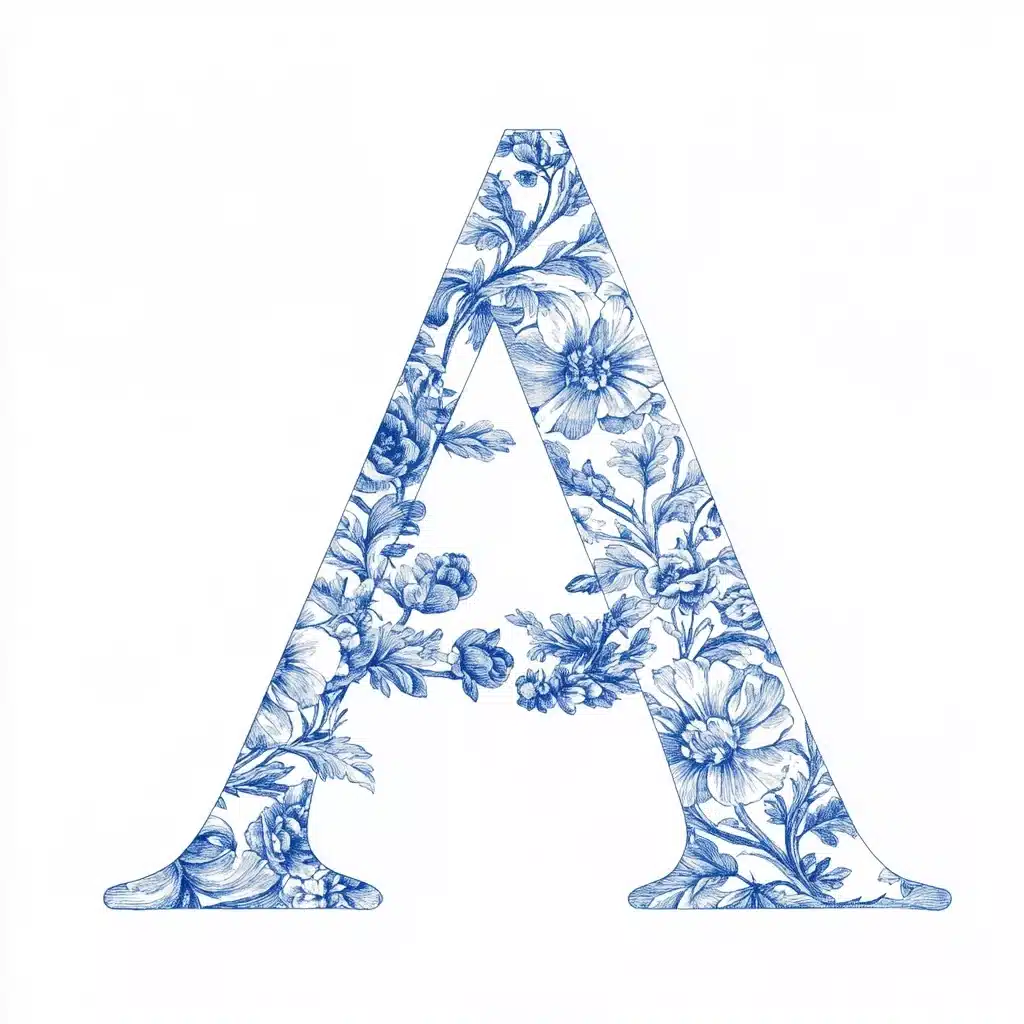 Floral Toile Letter A