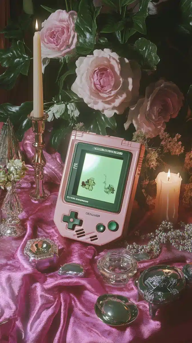 Vintage Gameboy on Silk
